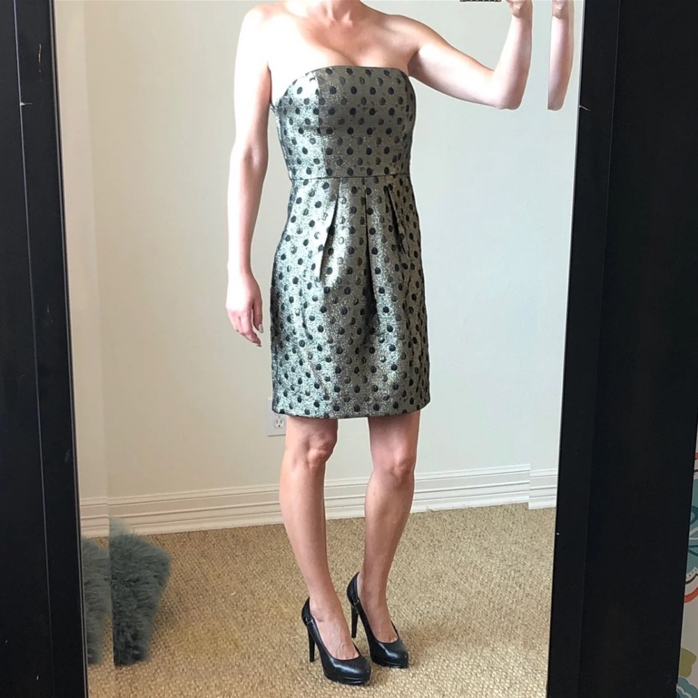 TIBI New York Gold Cocktail Dress 4 EUC